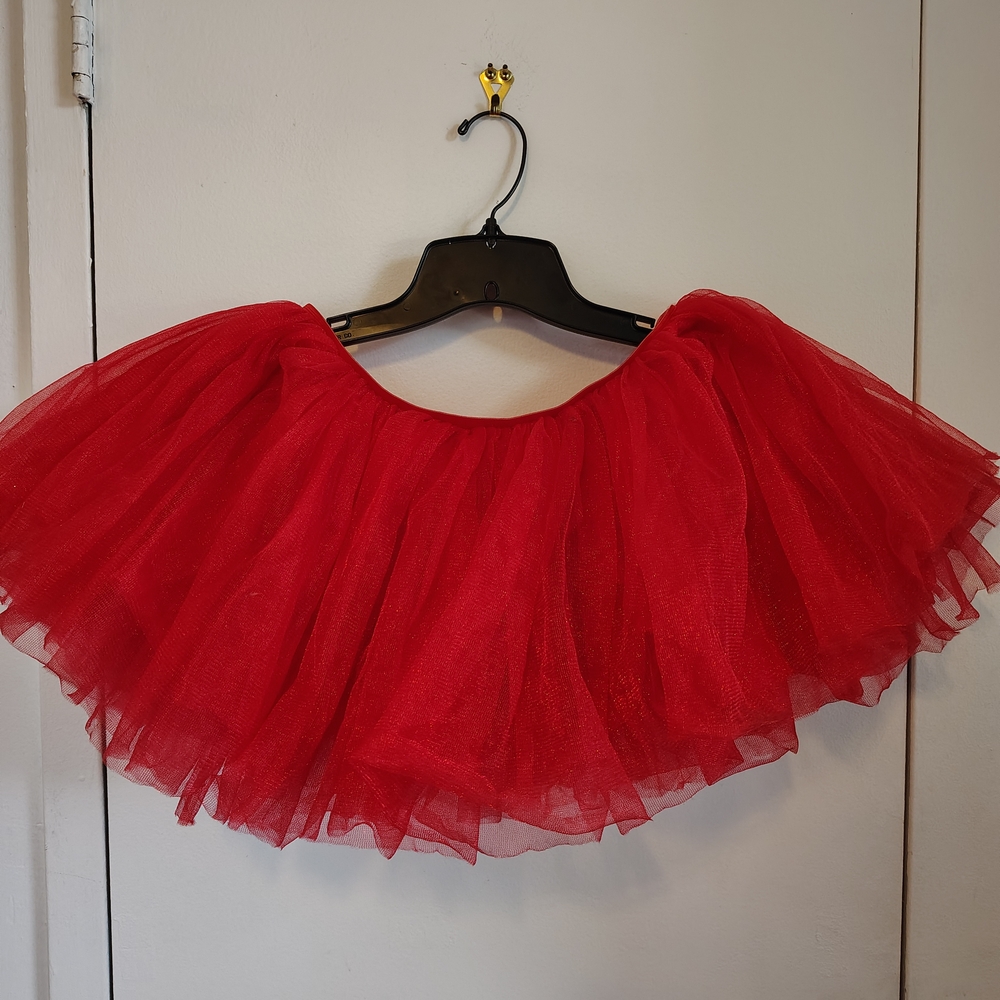 Chic Red A-Line Tulle Skirt